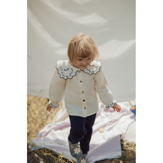 Lil´ Paradise Copenhagen Organic Blue Blossom Delight Blouse Blouse Beige