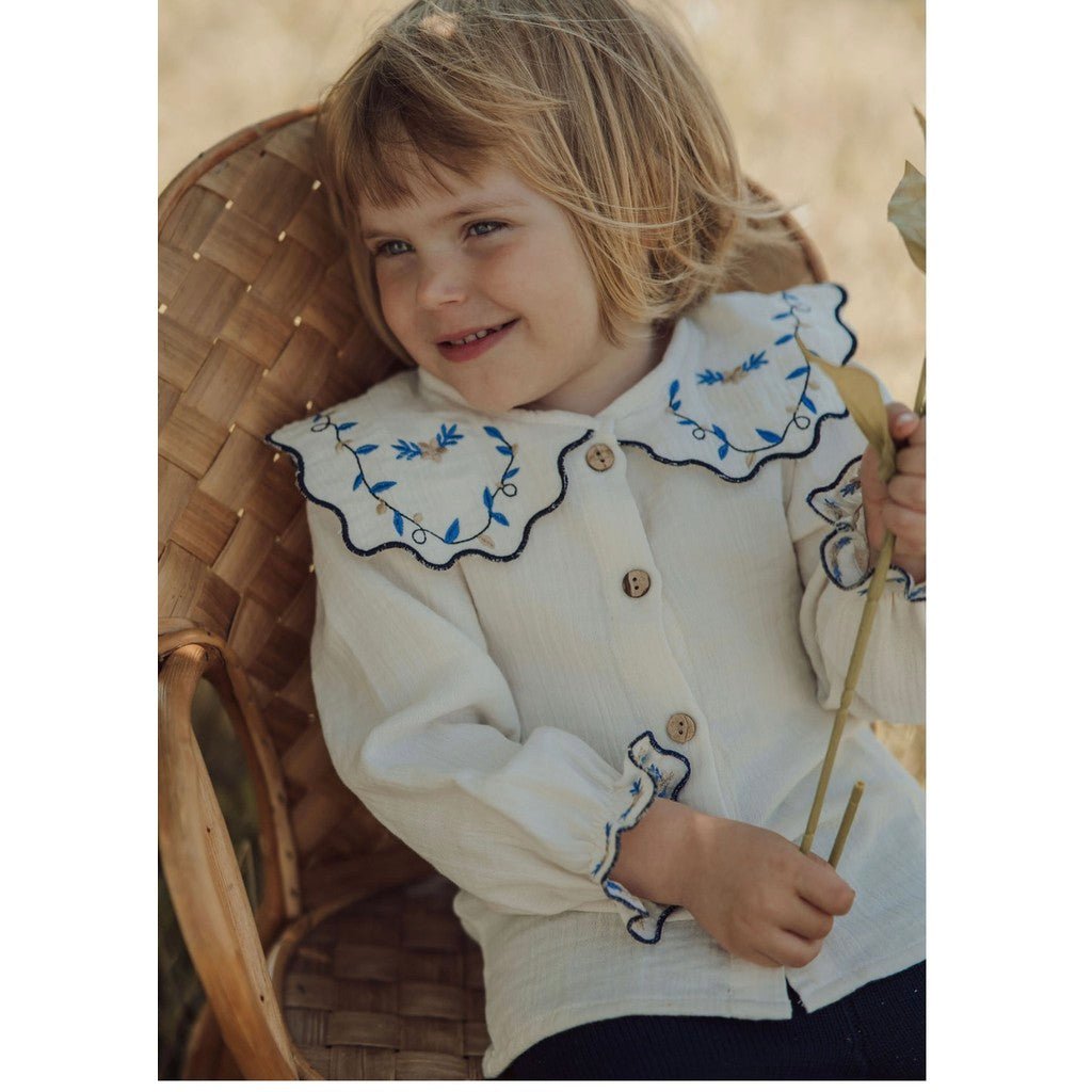 Lil´ Paradise Copenhagen Organic Blue Blossom Delight Blouse Blouse Beige