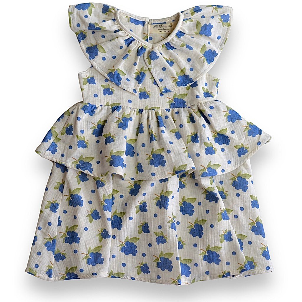 Organic Blueberry Frill Dress - Lil' Paradise Copenhagen