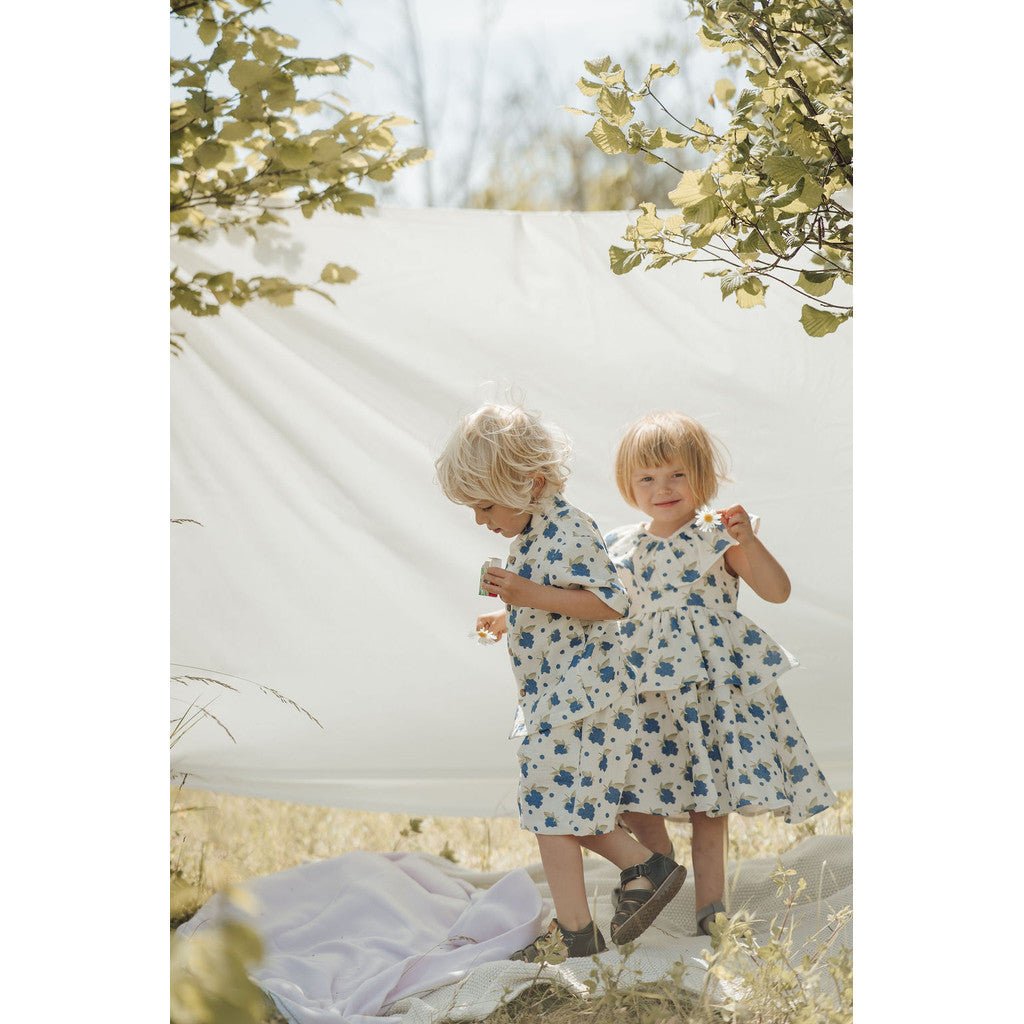 Organic Blueberry Frill Dress - Lil' Paradise Copenhagen
