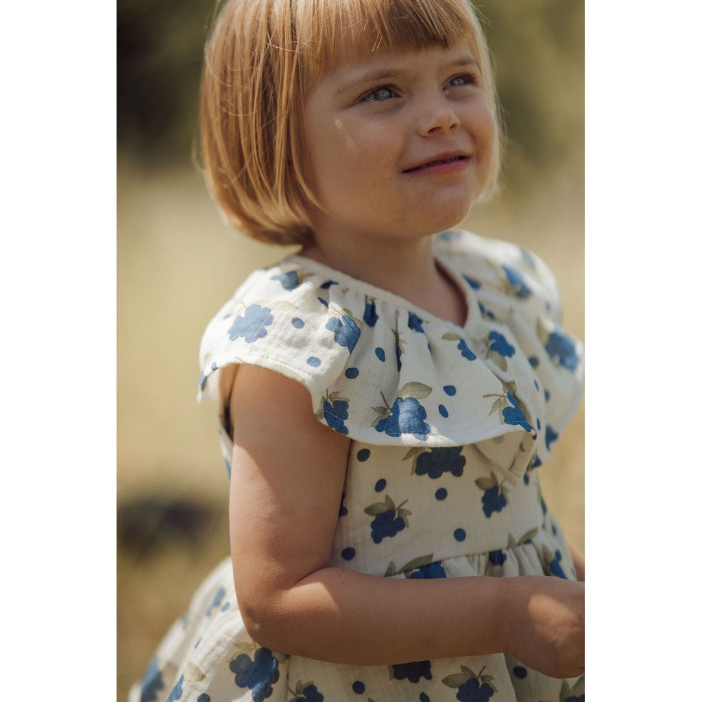 Organic Blueberry Frill Dress - Lil' Paradise Copenhagen
