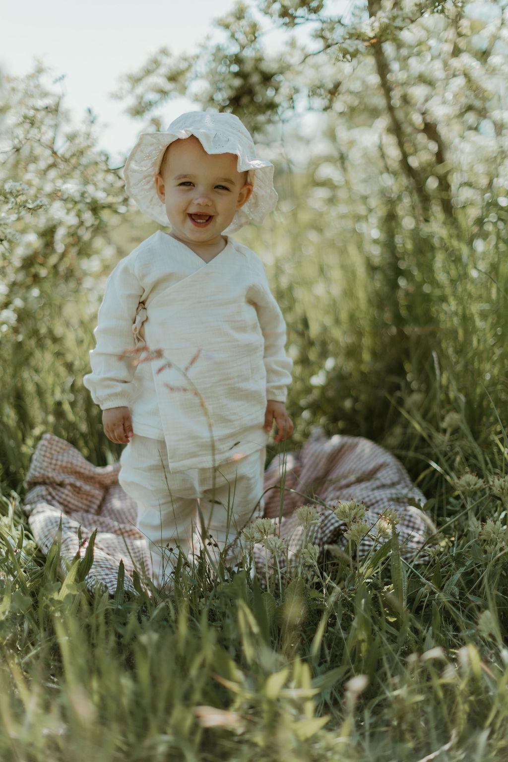 Organic Lumi Wrap Blouse - Beige - Lil' Paradise Copenhagen