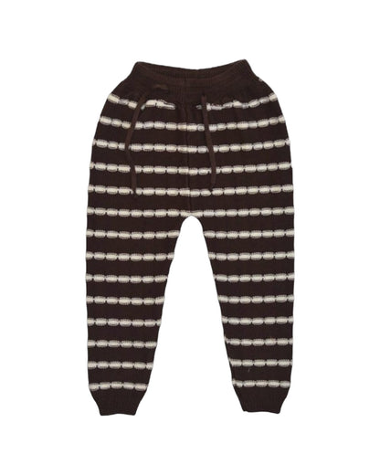 Alba Striped knit trousers brown - Lil' Paradise Copenhagen