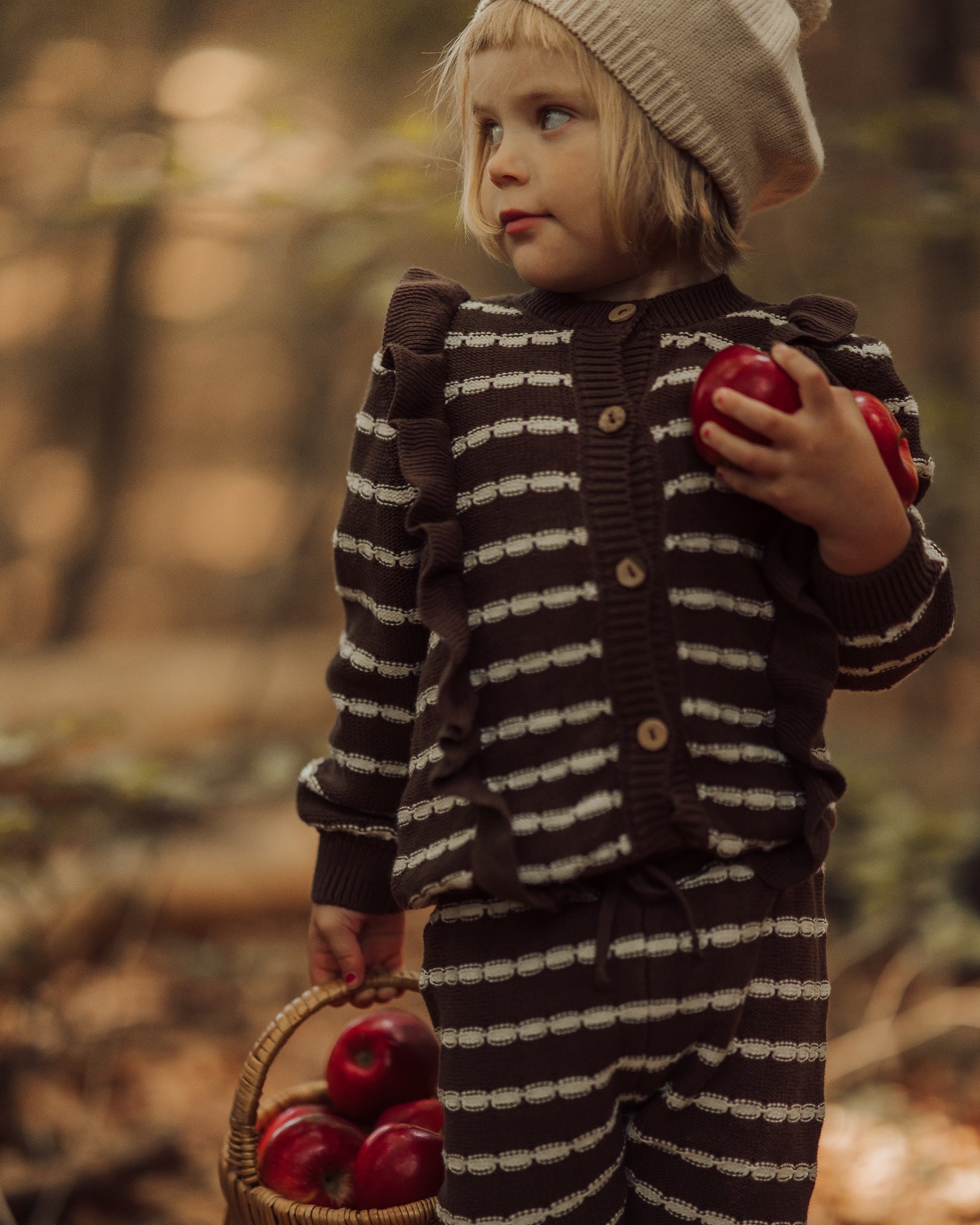 Alba Striped knit trousers brown - Lil' Paradise Copenhagen