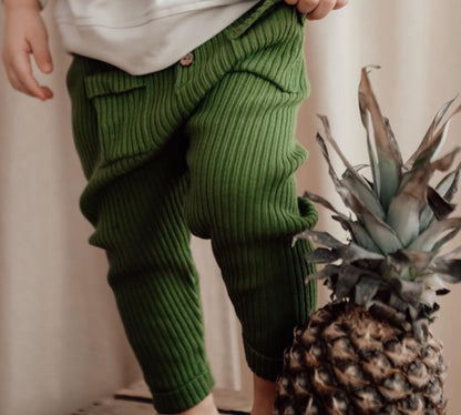 Buttery Soft Knit Pants Green - Lil' Paradise Copenhagen