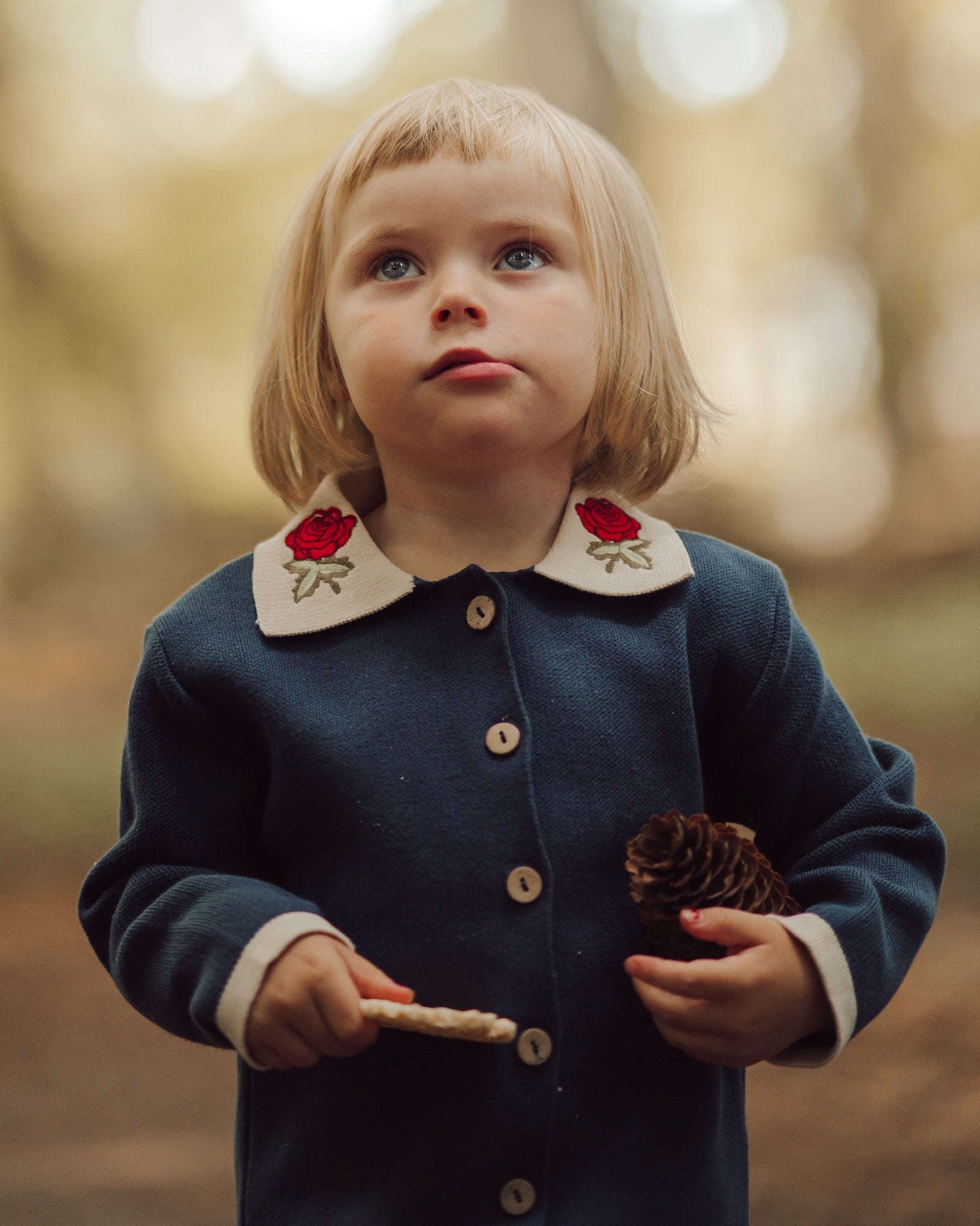 Navy Rose cardigan - Lil' Paradise Copenhagen