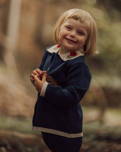 Navy Rose cardigan - Lil' Paradise Copenhagen