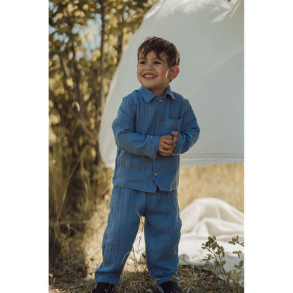 Organic Shadow Blue Pants - Lil' Paradise Copenhagen