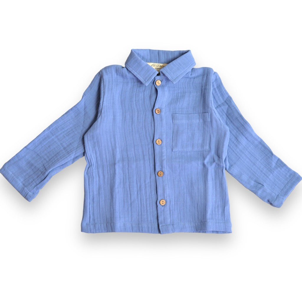 Organic Shadow Blue Shirt - Lil' Paradise Copenhagen